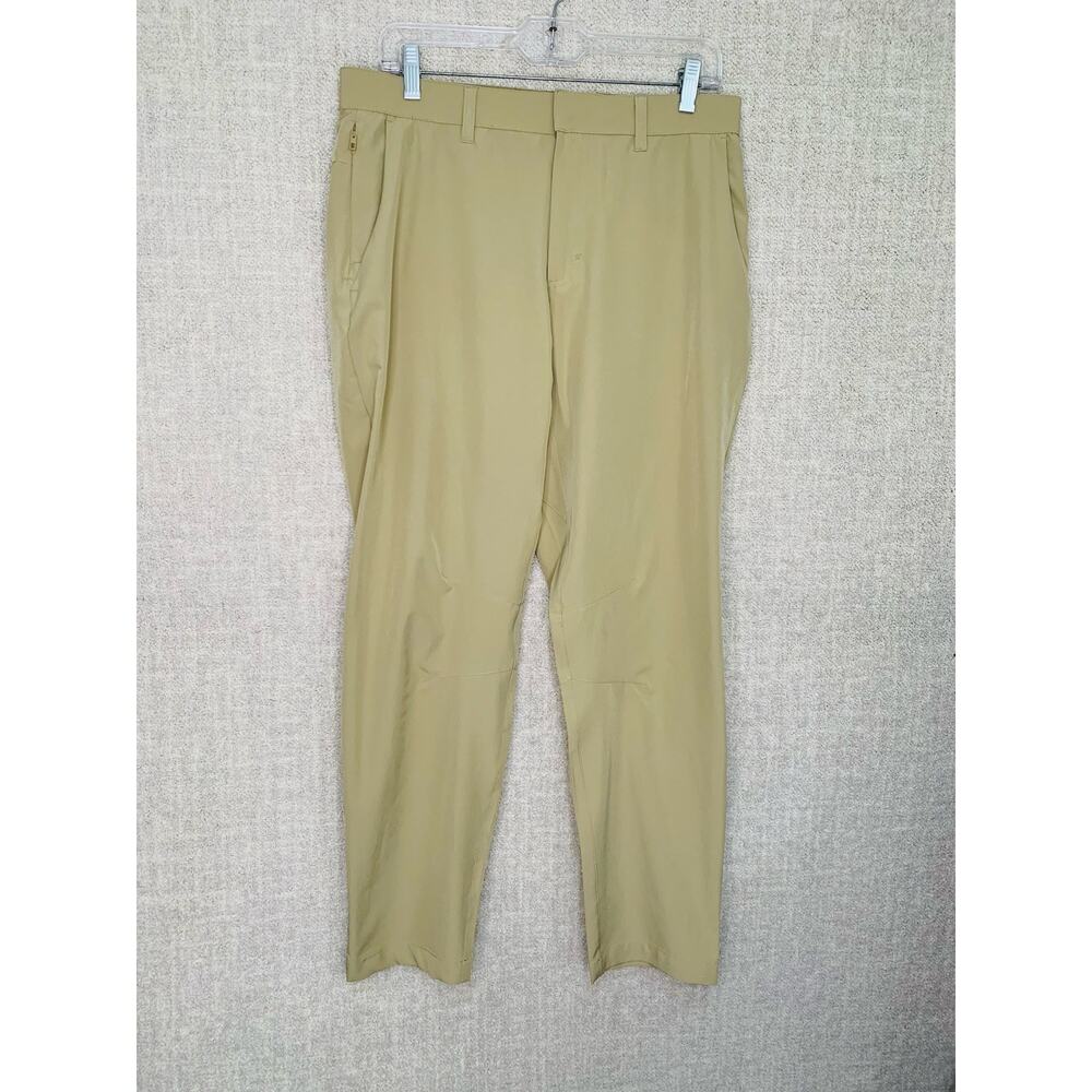 Fabletics Pants Mens Medium Tan Beige The Only Pant Athletic Performance Tech